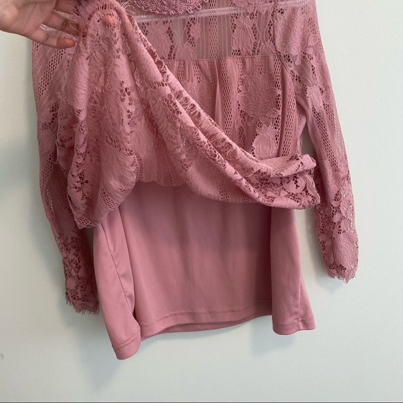 Soho pink mesh floral blouse Size XS - Picture 2 of 16